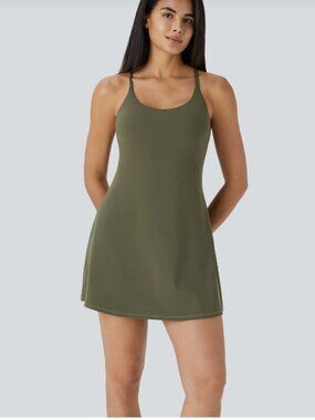 SoftlyZero™ Plush Backless Active Dress-Longer NWT ColorGrass Grey Green size M